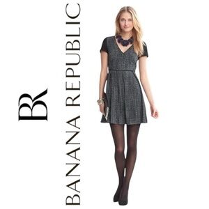 Banana Republic Tweed Wool Blend Fit-and-Flare Dress Size 14
